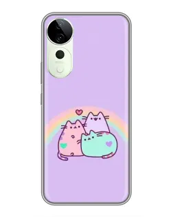 Чехол для Vivo iQOO Z10R с картинкой «Радужные Пушины»