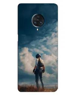 Чехол для Vivo Nex 3 с картинкой «Герой PUBG на скале»