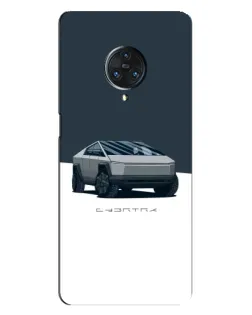 Чехол для Vivo Nex 3 с картинкой «Серебристый Cybertruck Tesla»