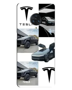 Чехол для Vivo Nex 3 с картинкой «Коллаж Cybertruck Tesla»