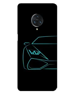 Чехол для Vivo Nex 3 с картинкой «Голубой силуэт Lamborghini» Чехол для Vivo Nex 3 с картинкой «Голубой силуэт Lamborghini»