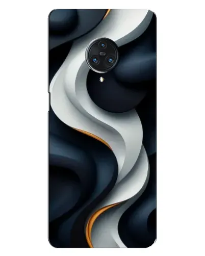 Чехол для Vivo Nex 3 с картинкой «Объемные черно-белые ленты»