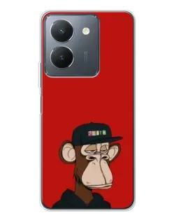 Чехол для Vivo S30 Pro Mini с картинкой «Bored Ape — красный фон» Чехол для Vivo S30 Pro Mini с картинкой «Bored Ape — красный фон»