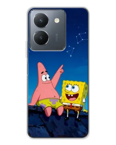 Чехол для Vivo S30 Pro Mini с картинкой «Губка Боб и Патрик ночью»