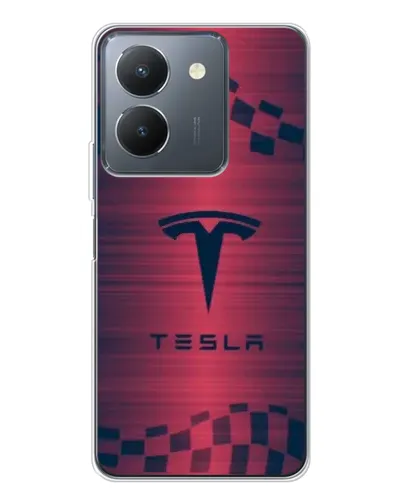 Чехол для Vivo S30 Pro Mini с картинкой «Тесла красный карбон» Чехол для Vivo S30 Pro Mini с картинкой «Тесла красный карбон»