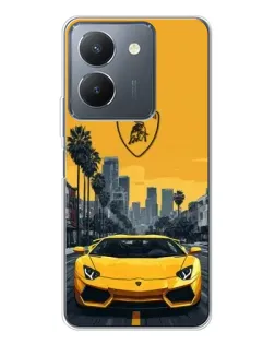 Чехол для Vivo S30 Pro Mini с картинкой «Желтый Lamborghini город»