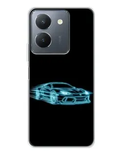 Чехол для Vivo S30 Pro Mini с картинкой «Неоновый контур Lamborghini»