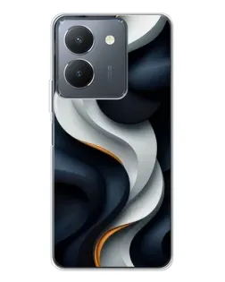 Чехол для Vivo S30 Pro Mini с картинкой «Объемные черно-белые ленты» Чехол для Vivo S30 Pro Mini с картинкой «Объемные черно-белые ленты»