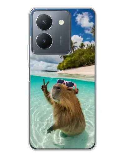 Чехол для Vivo S30 Pro Mini с картинкой «Капибара на море»