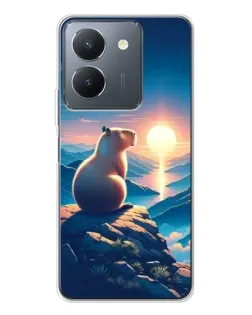Чехол для Vivo S30 Pro Mini с картинкой «Закат солнца с капибарой»