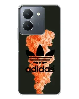 Чехол для Vivo S30 с картинкой «Оранжевый дым Adidas»