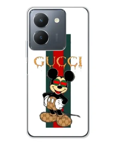 Чехол для Vivo S30 с картинкой «Микки Маус Gucci — полосы»