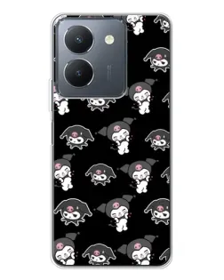 Чехол для Vivo S30 с картинкой «Черный паттерн Kuromi»
