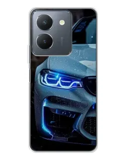 Чехол для Vivo S30 с картинкой «Взгляд BMW с синими фарами»