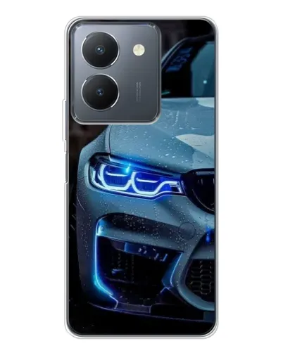 Чехол для Vivo S30 с картинкой «Взгляд BMW с синими фарами»