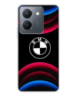 Чехол для Vivo S30 с картинкой «Логотип BMW и неоновые дуги»