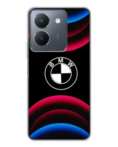 Чехол для Vivo S30 с картинкой «Логотип BMW и неоновые дуги»