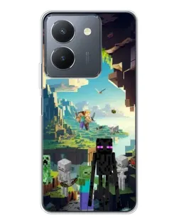 Чехол для Vivo S30 с картинкой «Эндермен в лесу»