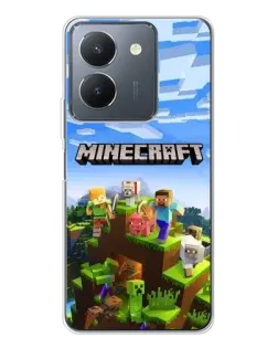 Чехол для Vivo S30 с картинкой «Minecraft классический мир»