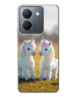 Чехол для Vivo S30 с картинкой «Пара единорогов»