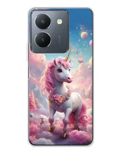 Чехол для Vivo S30 с картинкой «Единорог среди облаков»