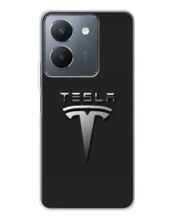 Чохол для Vivo S30 з картинкою «Сталевий логотип Tesla»