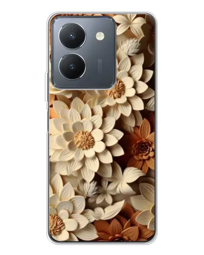 Чехол для Vivo S30 с картинкой «Бежевый флористический декор» Чехол для Vivo S30 с картинкой «Бежевый флористический декор»