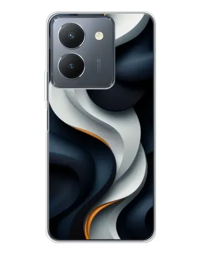 Чехол для Vivo S30 с картинкой «Объемные черно-белые ленты» Чехол для Vivo S30 с картинкой «Объемные черно-белые ленты»
