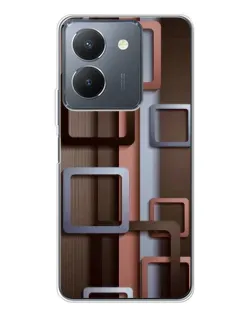 Чехол для Vivo S30 с картинкой «Коричневые объемные квадраты» Чехол для Vivo S30 с картинкой «Коричневые объемные квадраты»