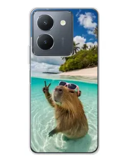 Чехол для Vivo S30 с картинкой «Капибара на море»
