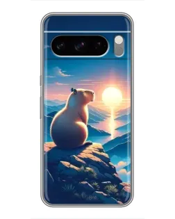Чехол для Vivo S50 Pro mini с картинкой «Закат солнца с капибарой»