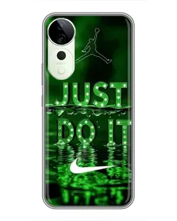 Чехол для Vivo T4 Pro с картинкой «Зеленый неоновый Nike»