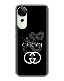 Чехол для Vivo T4 Pro с картинкой «Gucci — серебряная змея» Чехол для Vivo T4 Pro с картинкой «Gucci — серебряная змея»