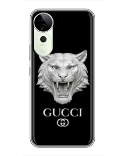 Чехол для Vivo T4 Pro с картинкой «Gucci — серебряный лев» Чехол для Vivo T4 Pro с картинкой «Gucci — серебряный лев»