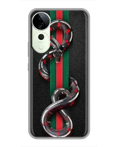 Чехол для Vivo T4 Pro с картинкой «Gucci — змея на полосе» Чехол для Vivo T4 Pro с картинкой «Gucci — змея на полосе»