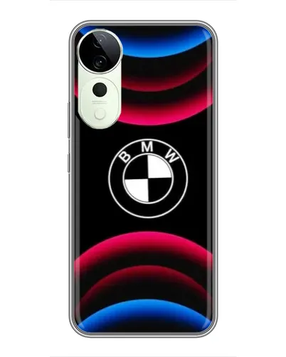 Чехол для Vivo T4 Pro с картинкой «Логотип BMW и неоновые дуги» Чехол для Vivo T4 Pro с картинкой «Логотип BMW и неоновые дуги»