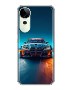 Чохол для Vivo T4 Pro з картинкою «BMW — вогні неону»