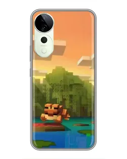 Чохол для Vivo T4 Pro з картинкою «Майнкрафт захід сонця»