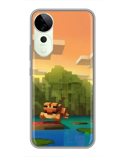 Чехол для Vivo T4 Pro с картинкой «Майнкрафт закат солнца»