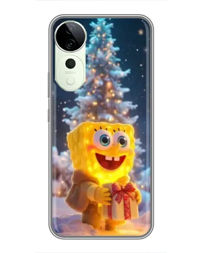 Чехол для Vivo T4 Pro с картинкой «Рождественский Спанч Боб»