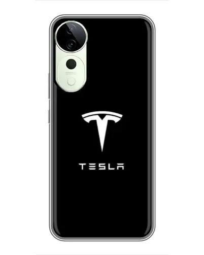Чехол для Vivo T4 Pro с картинкой «Tesla White Logo» Чехол для Vivo T4 Pro с картинкой «Tesla White Logo»