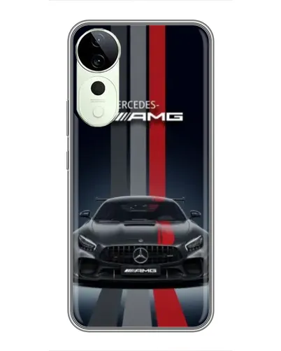Чехол для Vivo T4 Pro с картинкой «Mercedes — белый карбон»