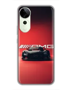 Чехол для Vivo T4 Pro с картинкой «Mercedes AMG — красная линия»