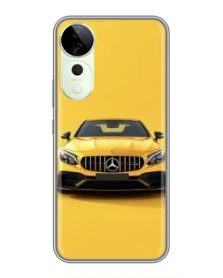 Чехол для Vivo T4 Pro с картинкой «Желтый Mercedes GT»