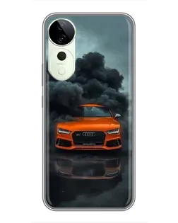 Чехол для Vivo T4 Pro с картинкой «Audi в облаках дыма»