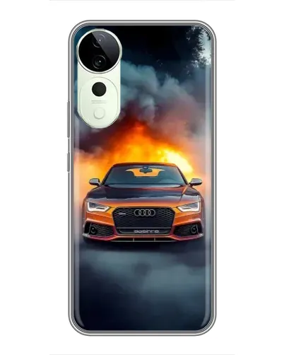 Чехол для Vivo T4 Pro с картинкой «Audi в огненном дыму» Чехол для Vivo T4 Pro с картинкой «Audi в огненном дыму»