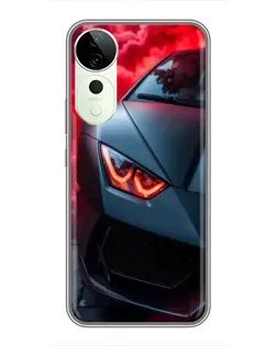 Чохол для Vivo T4 Pro з картинкою «Lamborghini червоне сяйво»