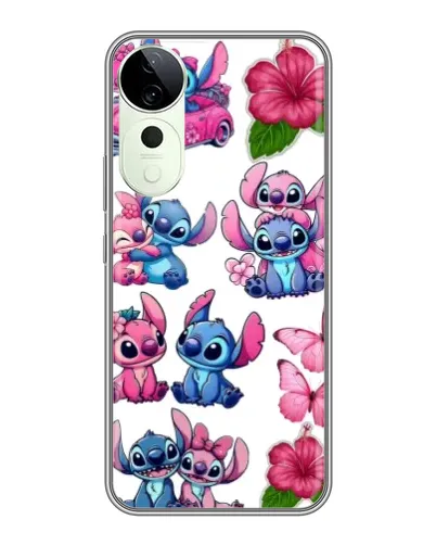 Чехол для Vivo T4 Pro с картинкой «Стикеры Stitch и Angel»