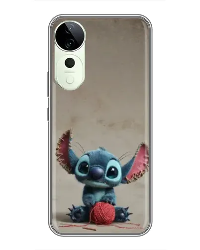 Чехол для Vivo T4 Pro с картинкой «Стич на коричневом фоне»