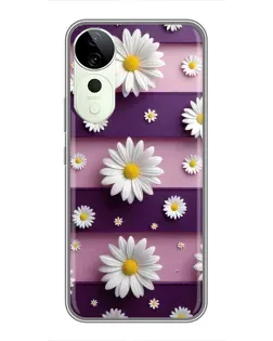 Чехол для Vivo T4 Pro с картинкой «Ромашки на фиолетовом» Чехол для Vivo T4 Pro с картинкой «Ромашки на фиолетовом»